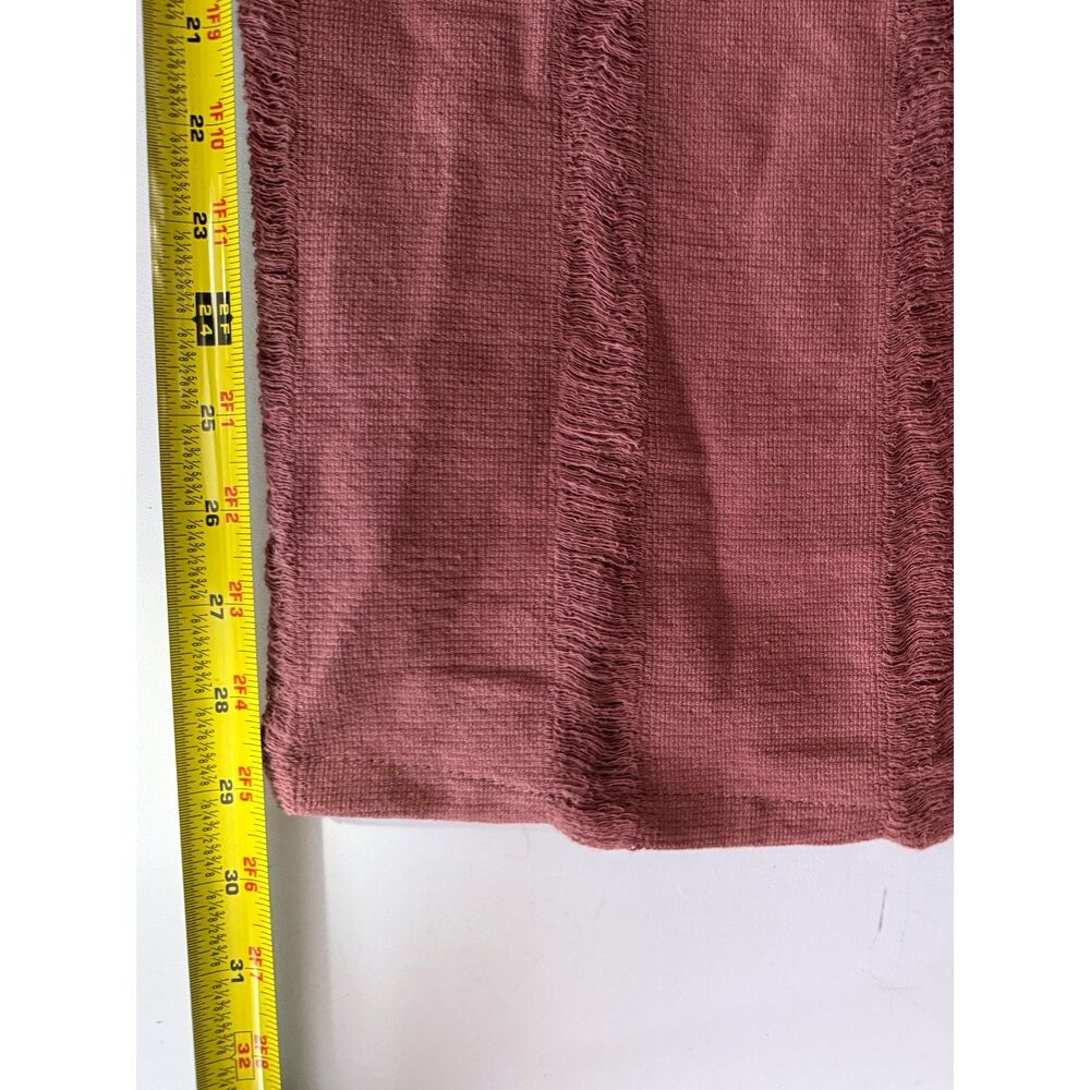 Piel De Mar Beachwear Mauve Wide Leg Fringe Overall Jumpsuit Cover Up Size M - Picture 9 of 10
